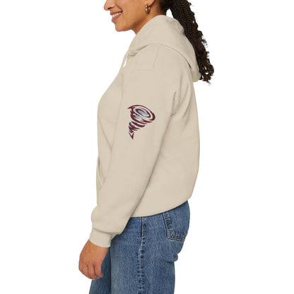 Anoka Tornadoes Hoodie — Team Pullover with Sleeve Tornado Logo