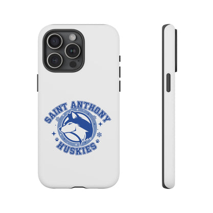 Saint Anthony Huskies Tough Phone Case — Protective White Phone Cover with Husky Logo