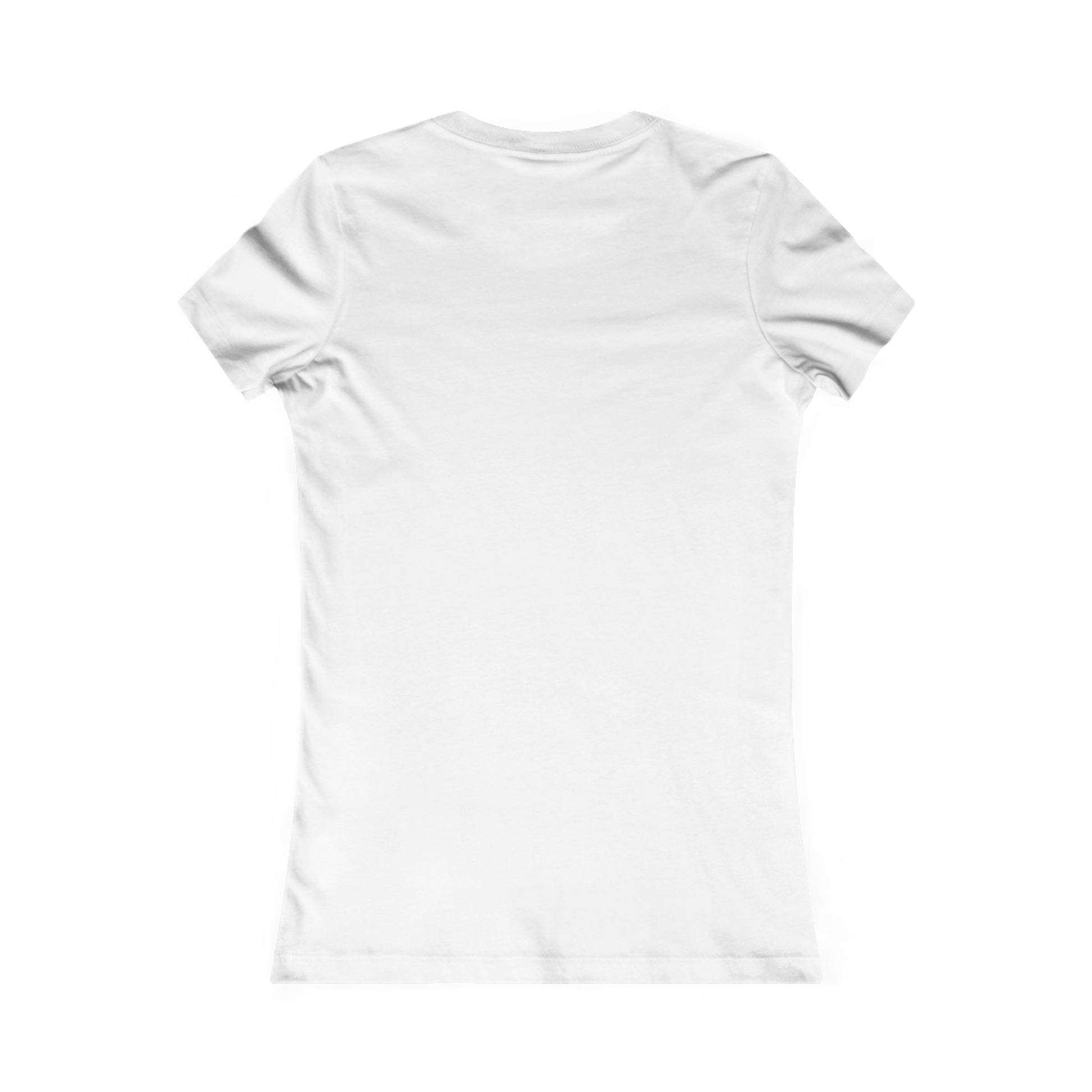 Back view of a white slim fit patriotic women's tee, perfect for summer celebrations.