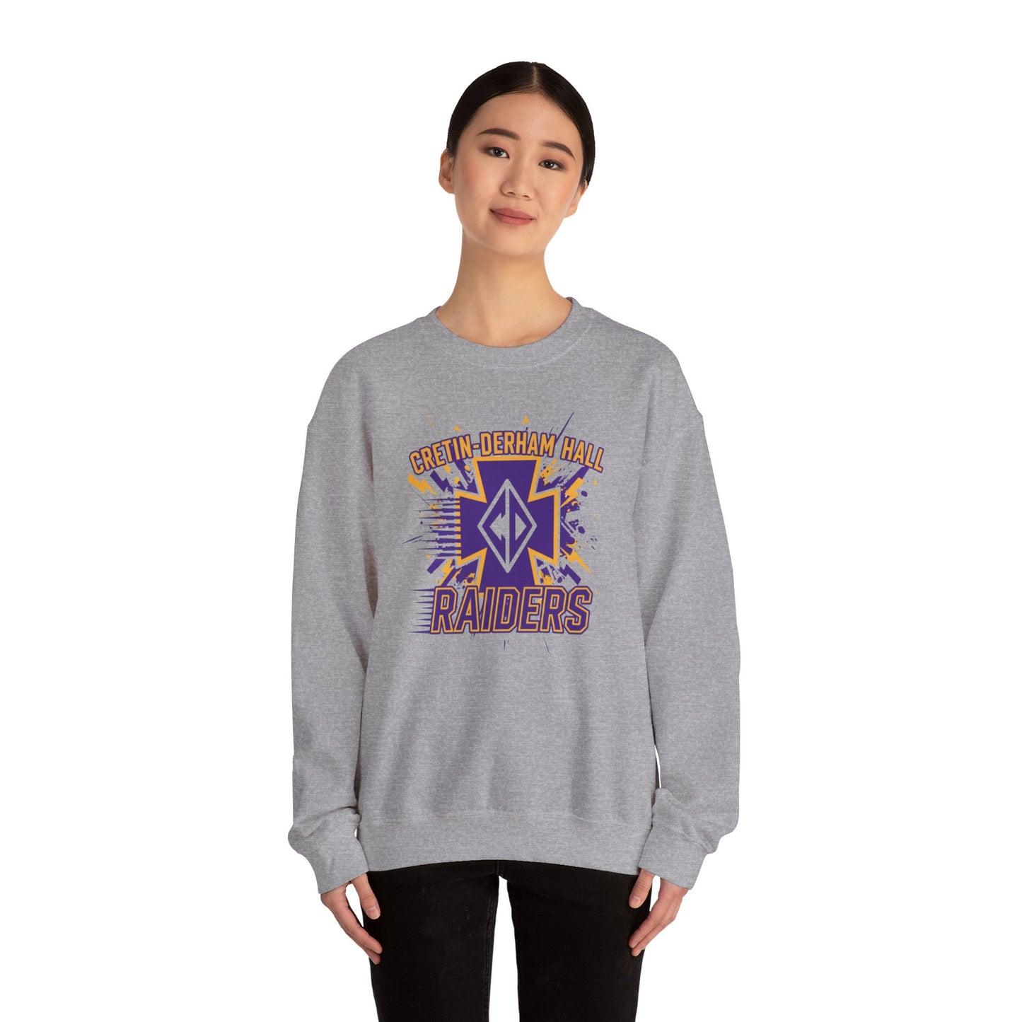 Raiders Crest Sweatshirt — Cretin-Derham Hall Purple & Gold Crewneck