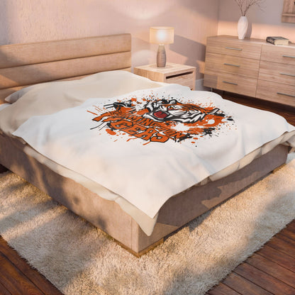 Farmington Tigers Cozy Velveteen Plush Blanket