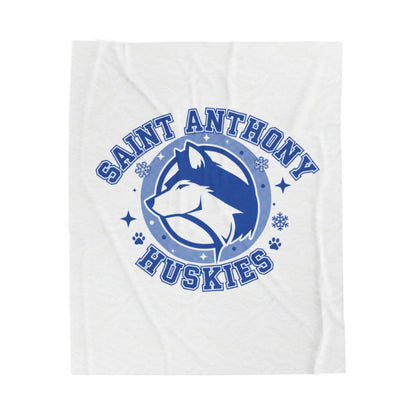 Saint Anthony Huskies Velveteen Plush Blanket