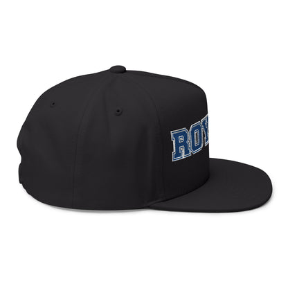 Woodbury Royals Embroidered Blue Text Flat Bill Cap — School Spirit Snapback
