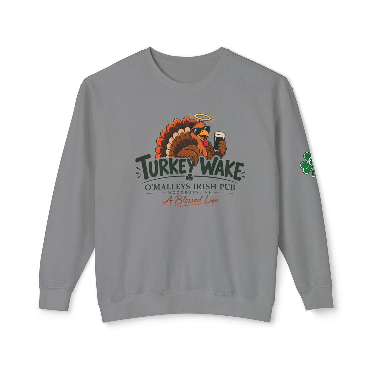 Turkey Wake Irish Pub Thanksgiving Crewneck Sweatshirt