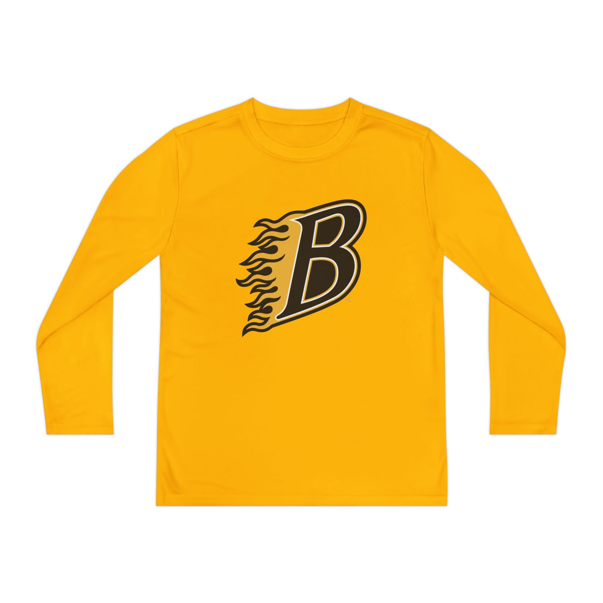 Burnsville Blaze Youth Long Sleeve Tee with Flaming B Graphic