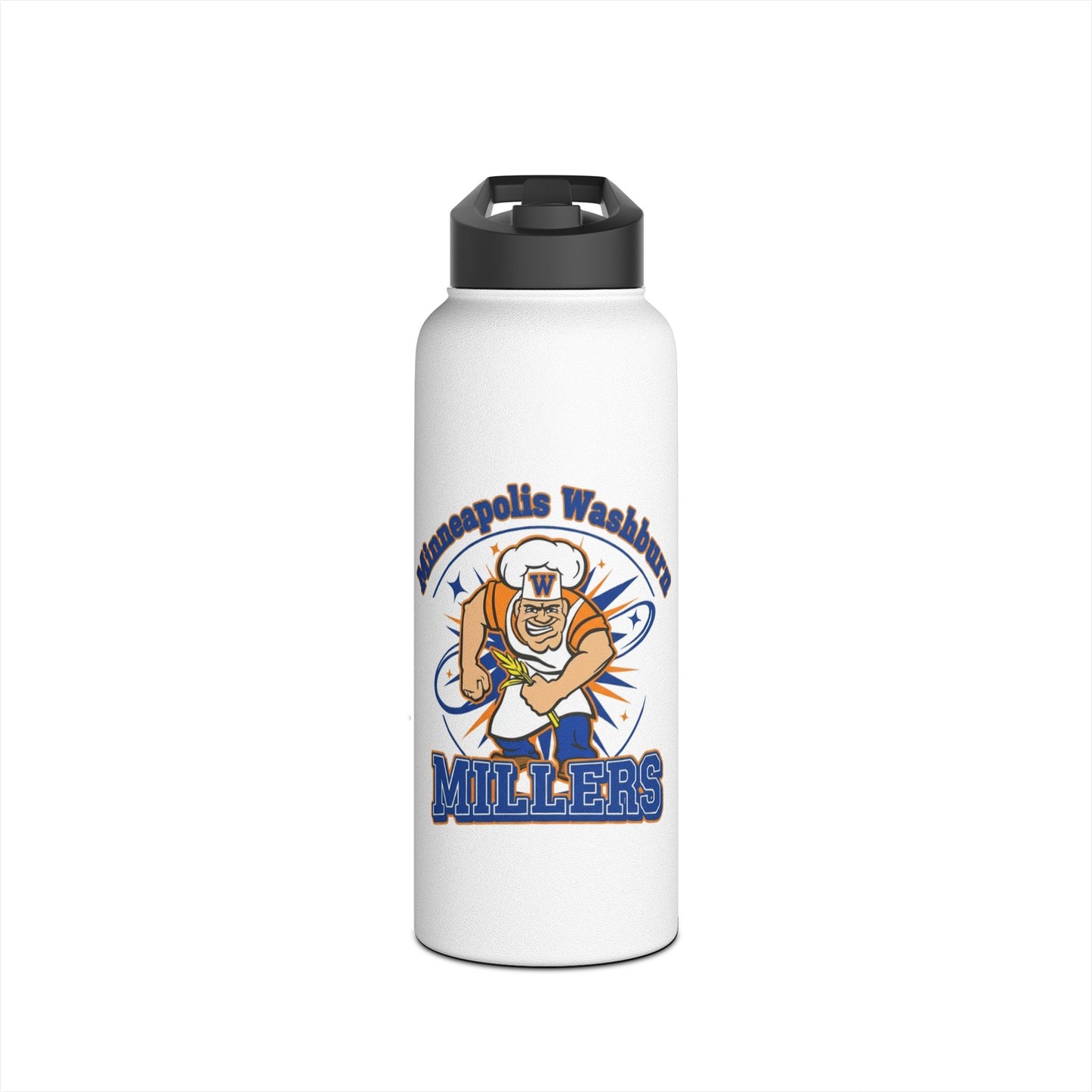Minneapolis Washburn Millers Water Bottle, Motivational Hydration Bottle, Sports Water Bottle