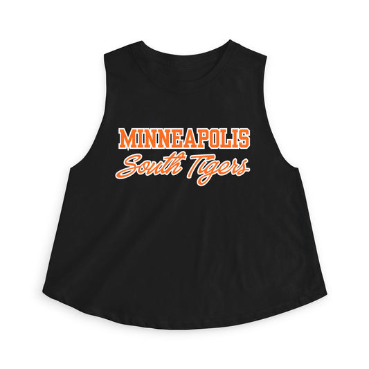 Minneapolis South Tigers Crop Top — Retro Script Athletic Women's Tank
