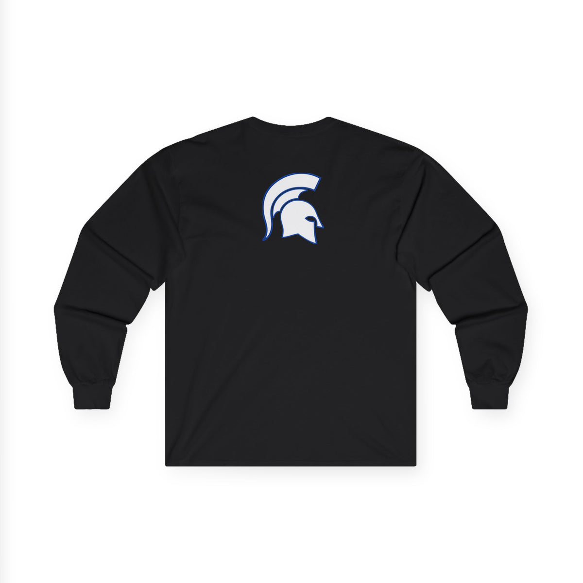 Simley Spartans Varsity S Letter Long Sleeve Tee — Spartan Helmet Back Graphic