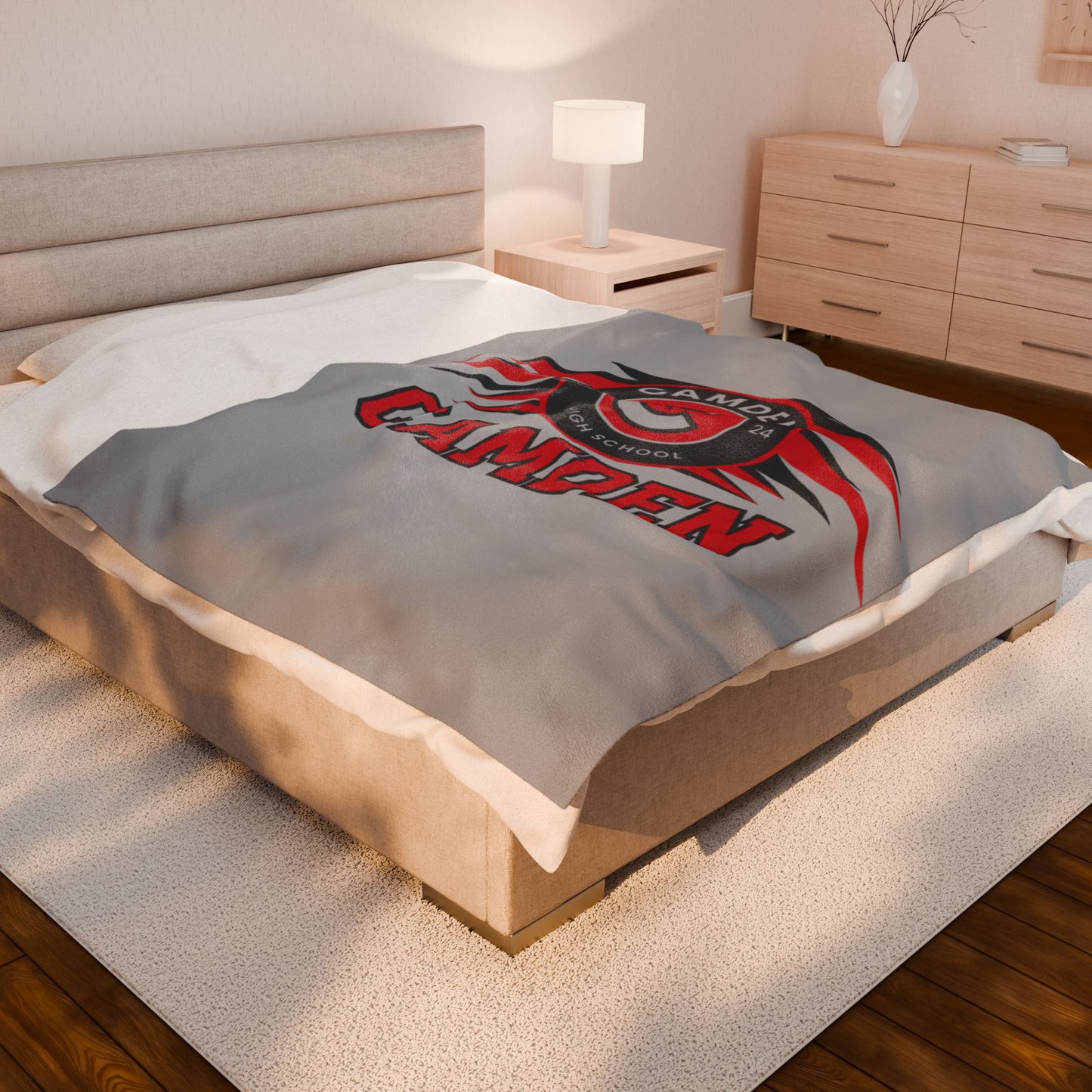 Minneapolis Camden Cozy Velveteen Plush Blanket - Perfect for Relaxation and Home Decor