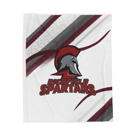 Richfield Spartans Cozy Velveteen Plush Blanket - Perfect for Relaxation and Home Decor