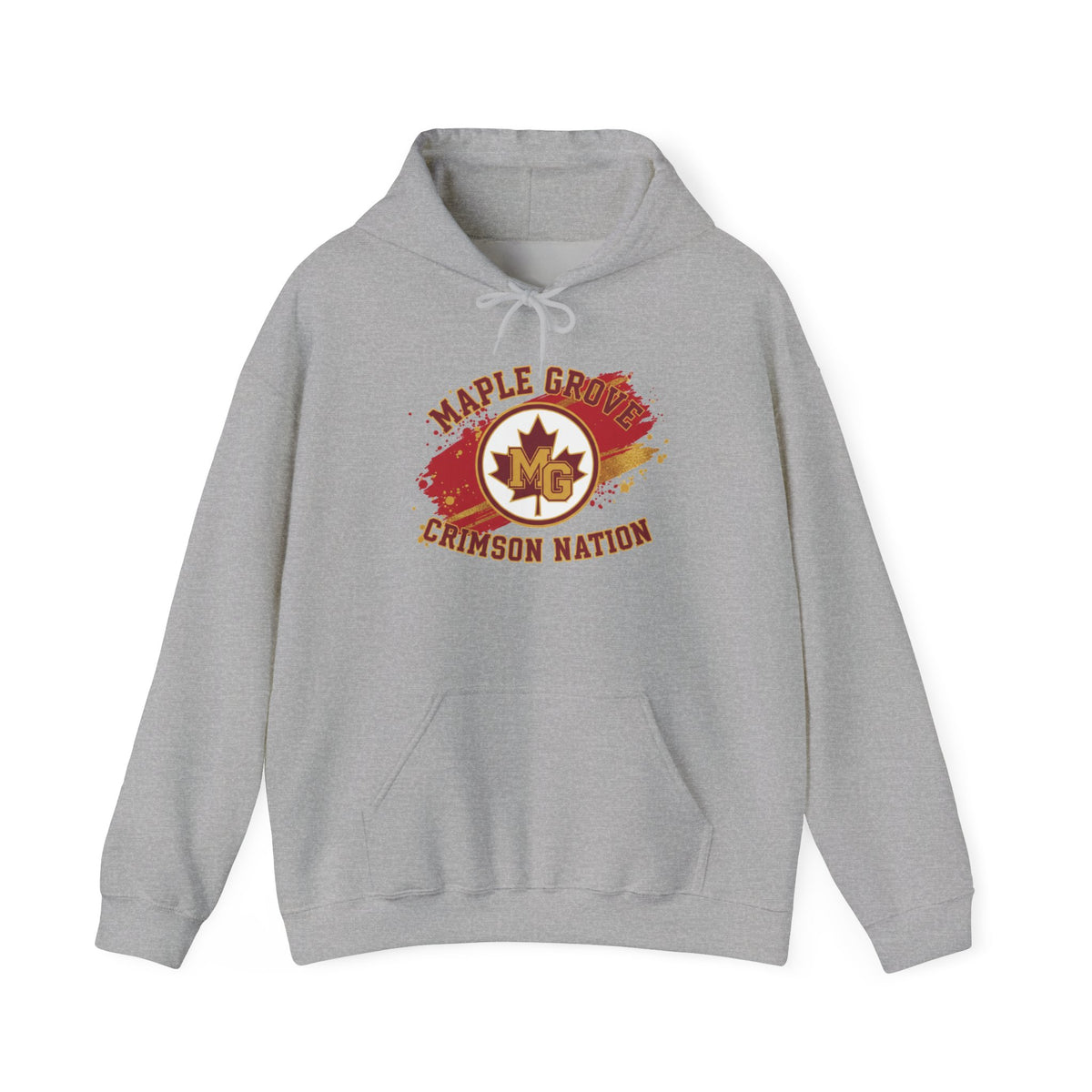 Maple Grove Crimson Unisex Heavy Blend™ Hooded Sweatshirt - Cozy and Stylish for School Spirit