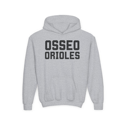 Youth Hooded Sweatshirt - 'Osseo Orioles' Design - Oriole on Back