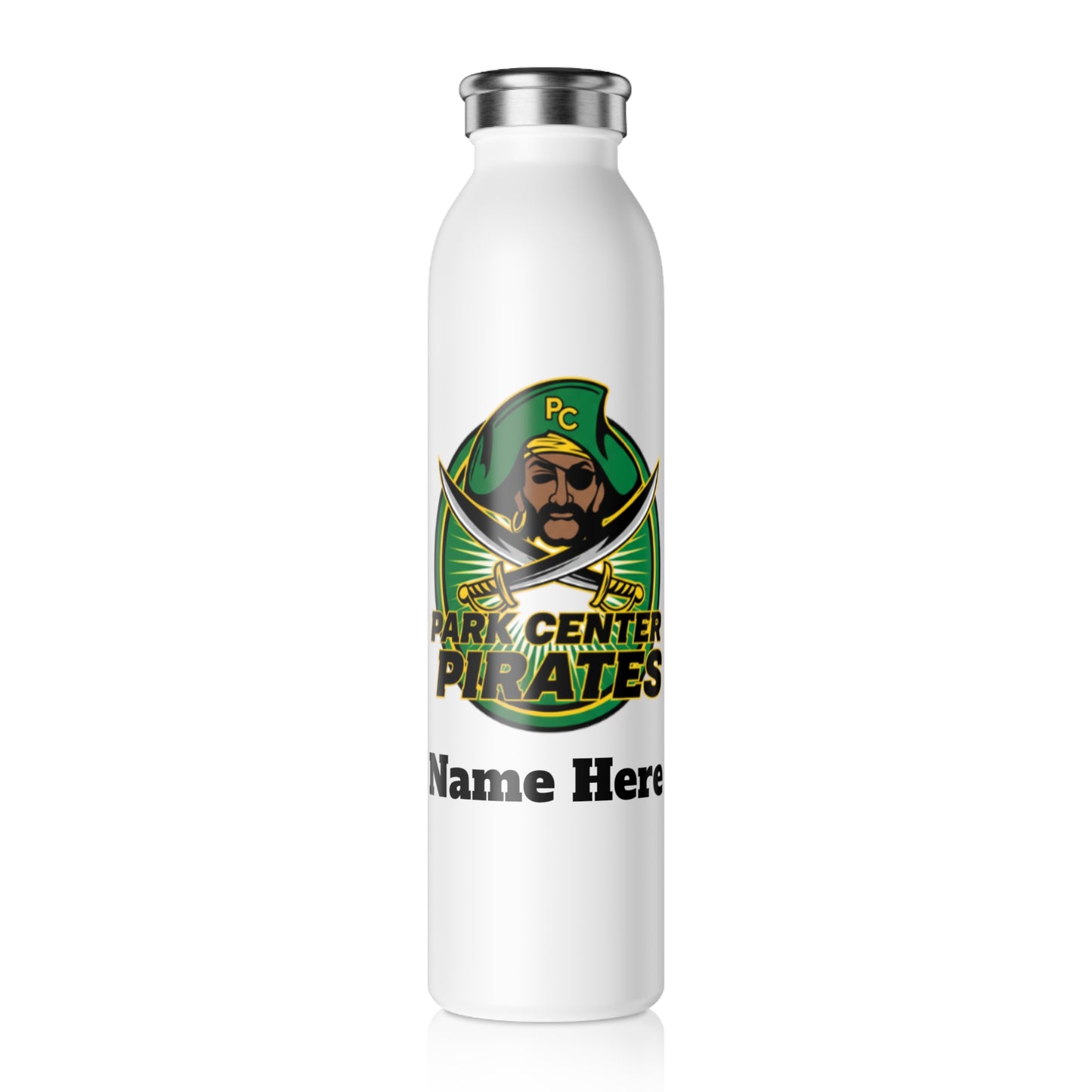 Park Center Pirates Slim Water Bottle —  Stainless Insulated Bottle