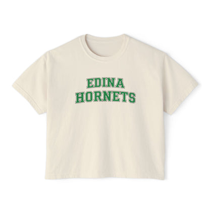 Edina Hornets Women's Boxy Tee - Casual Chic Vintage Style Top