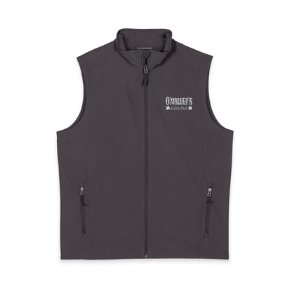 Men's Black Soft Shell Vest — Minimal White Chest Logo, Windproof Layer
