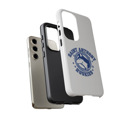 Saint Anthony Huskies Tough Phone Case — Protective White Phone Cover with Husky Logo