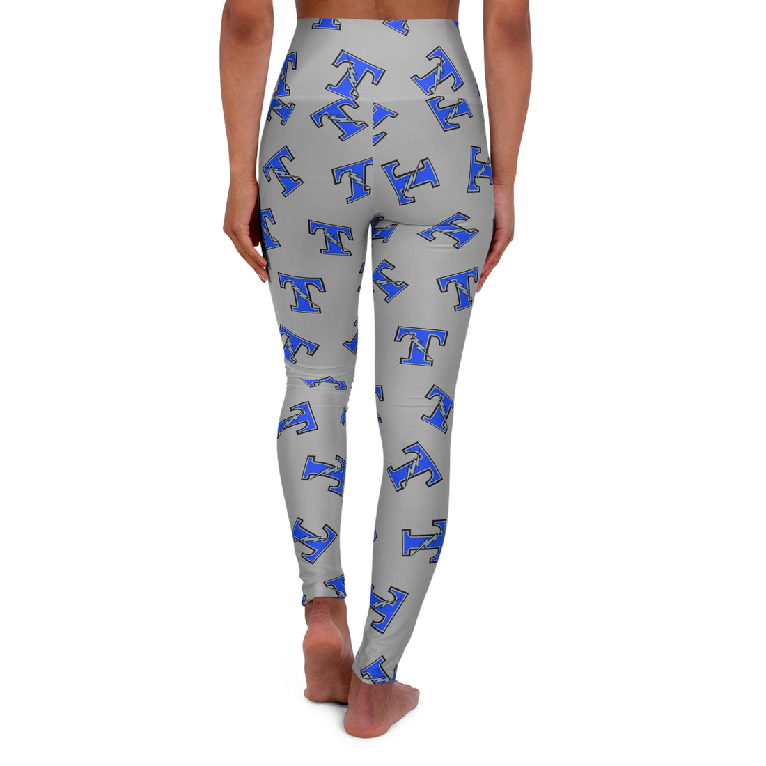 Tartan Titans High Waisted Leggings with Bold Lettering for Comfort and Style