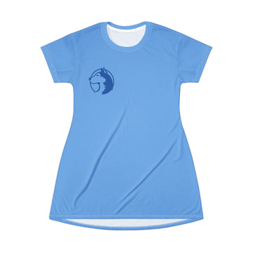 Saint Anthony Huskies Blue Athletic T-Shirt Dress - Casual Comfort for Everyday Wear