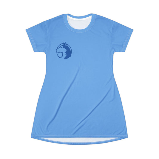Saint Anthony Huskies Blue Athletic T-Shirt Dress - Casual Comfort for Everyday Wear