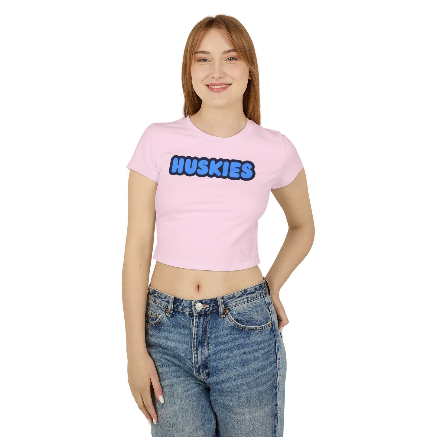 Saint Anthony Huskies Women’s Baby Tee - Retro Graphic Top for Casual Vibes