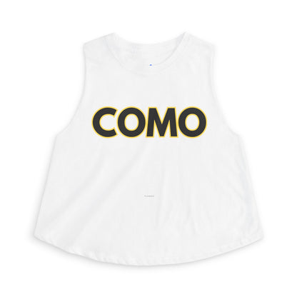 COMO Women's Crop Tank Top — Bold Retro Lettering Summer Crop