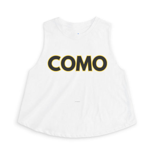 COMO Women's Crop Tank Top — Bold Retro Lettering Summer Crop