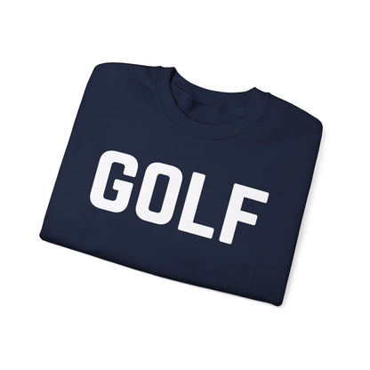 Embroidered Golf Crewneck Sweatshirt — Minimalist Bold Logo Pullover for Golfers