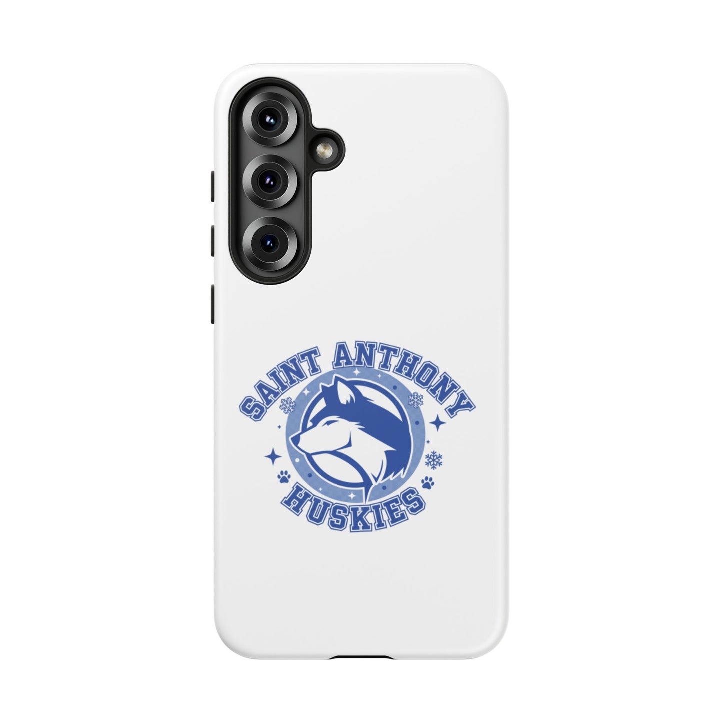Saint Anthony Huskies Tough Phone Case — Protective White Phone Cover with Husky Logo