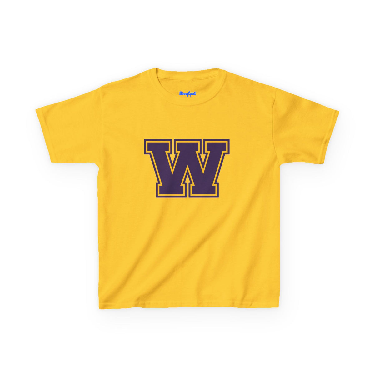 Saint Paul Washington Tech Kids W Letterman Tee — Purple & Gold Retro School Spirit Shirt