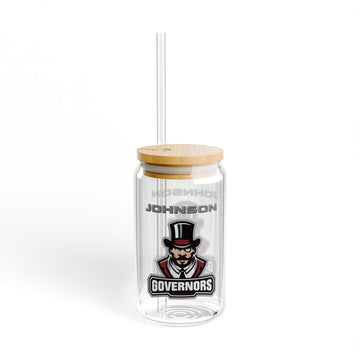 Saint Paul Johnson Governor's  16oz Sipper Glass with Bamboo Lid - Ideal for Party or Everyday Use