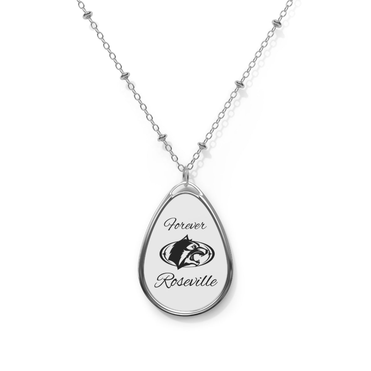 Roseville Raiders "Forever" Oval Pendant Necklace