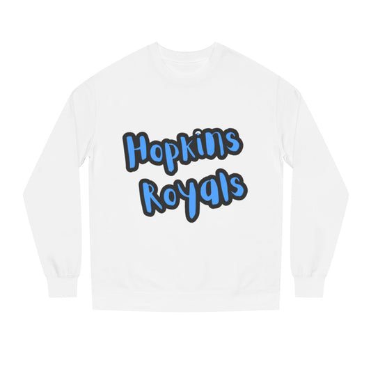 Hopkins Royals Crewneck Sweatshirt — Blue Bubble Letter School Spirit
