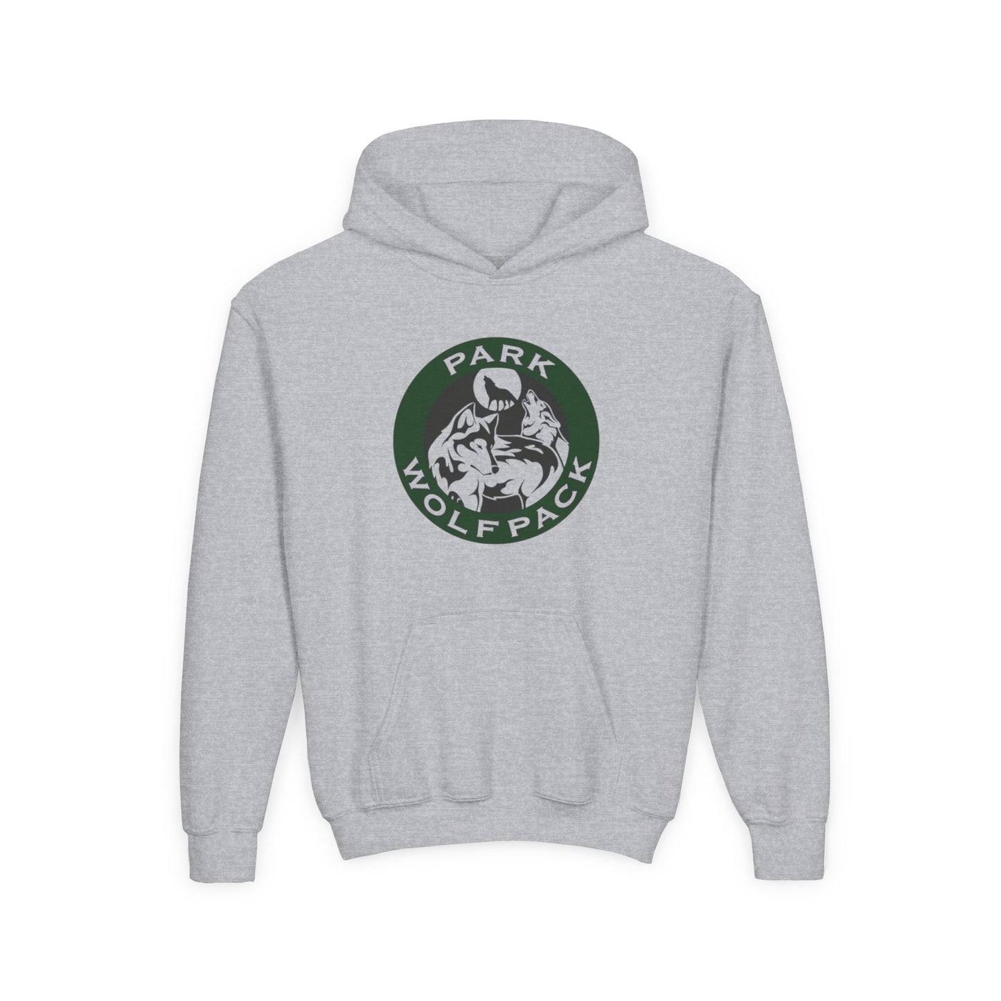 Youth Heavy Blend Hoodie - Park Wolfpack Design