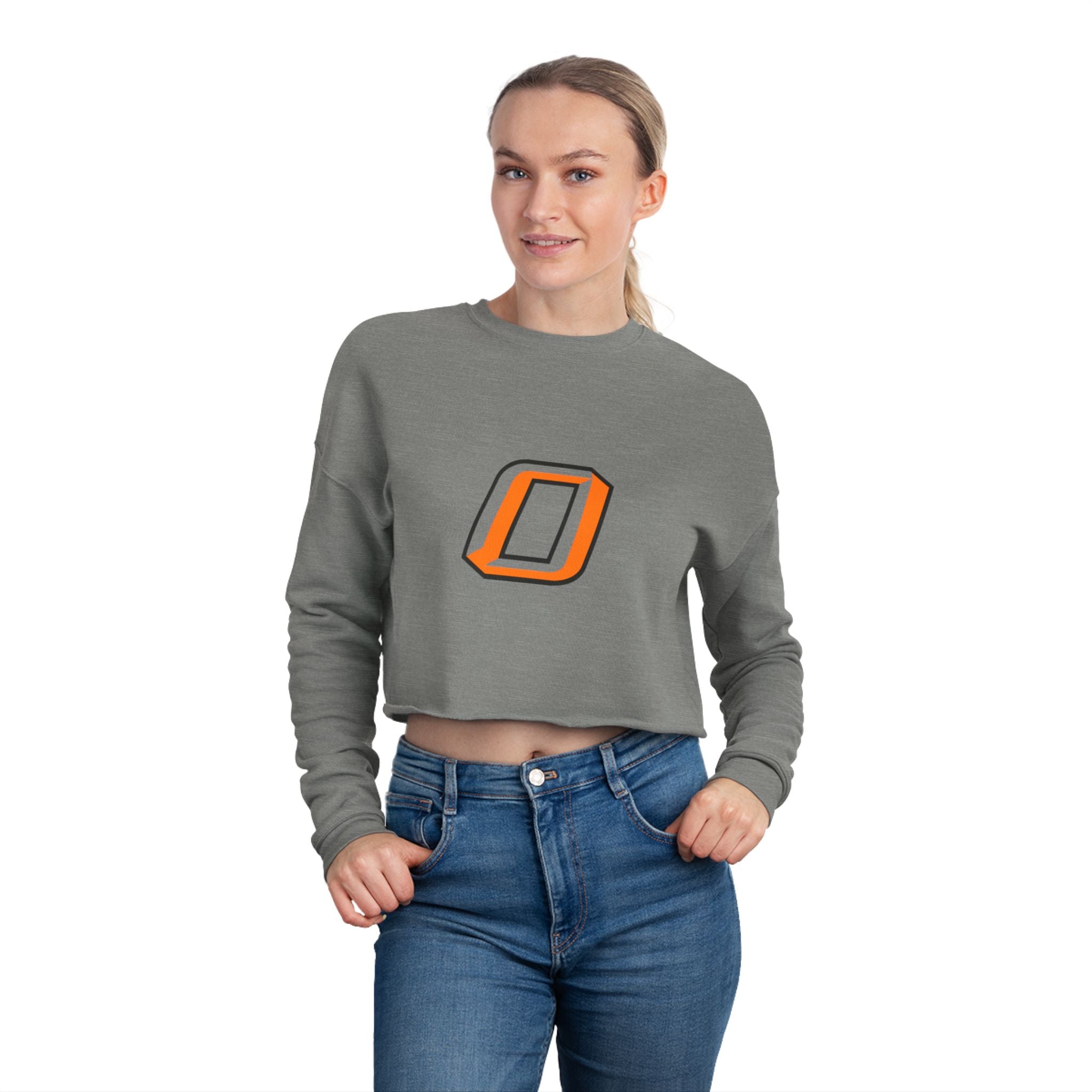 Osseo Orioles Trendy Women's Cropped Sweatshirt with Unique Graphic Design