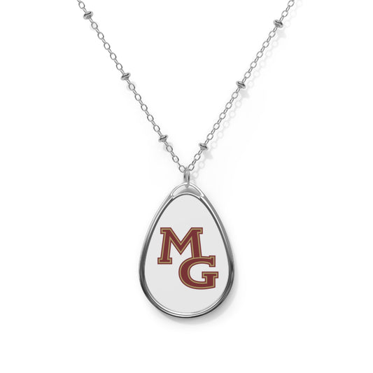Maple Grove Crimson Oval Necklace