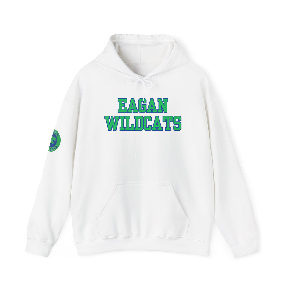 Eagan Wildcats Classic Green & Blue Text Hoodie