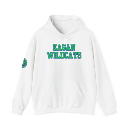 Eagan Wildcats Classic Green & Blue Text Hoodie