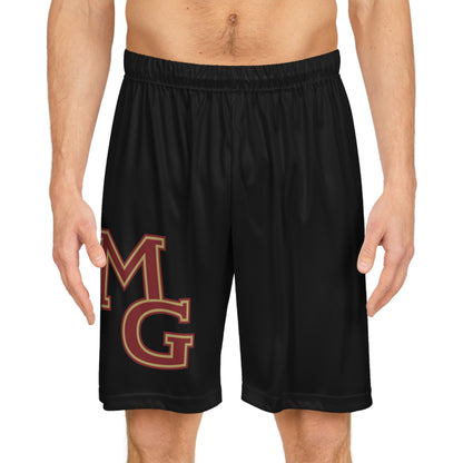 Maple Grove Crimson Stylish Black Basketball Shorts - Perfect for Sports Lovers