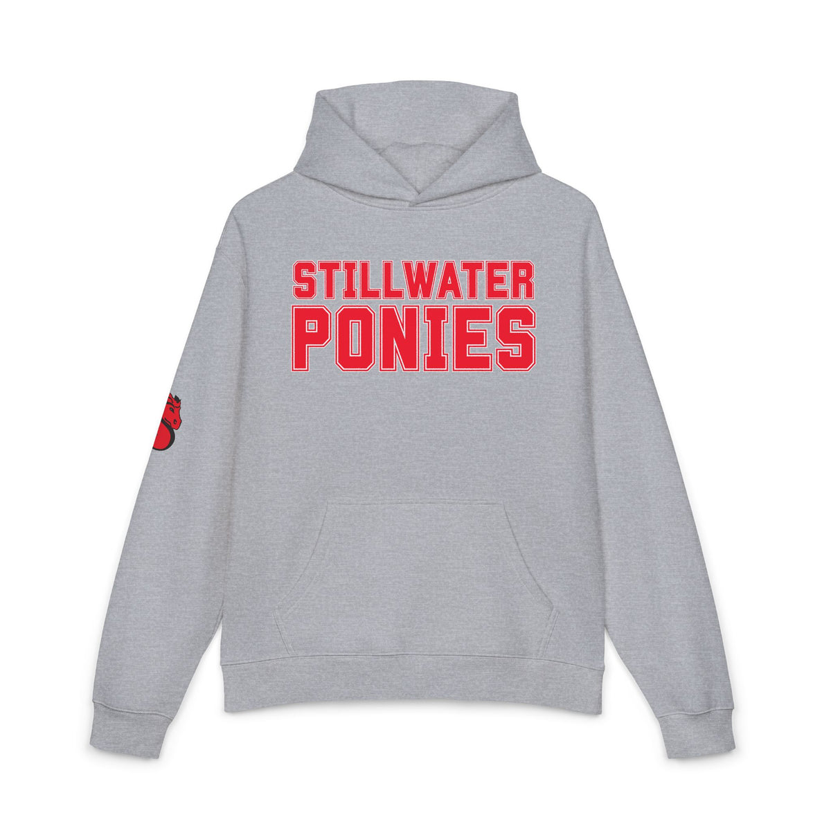 Stillwater Ponies Hoodie — School Team Vintage Script Pullover
