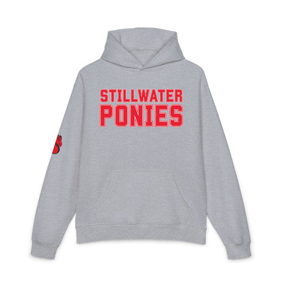 Stillwater Ponies Hoodie — School Team Vintage Script Pullover