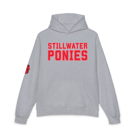 Stillwater Ponies Hoodie — School Team Vintage Script Pullover