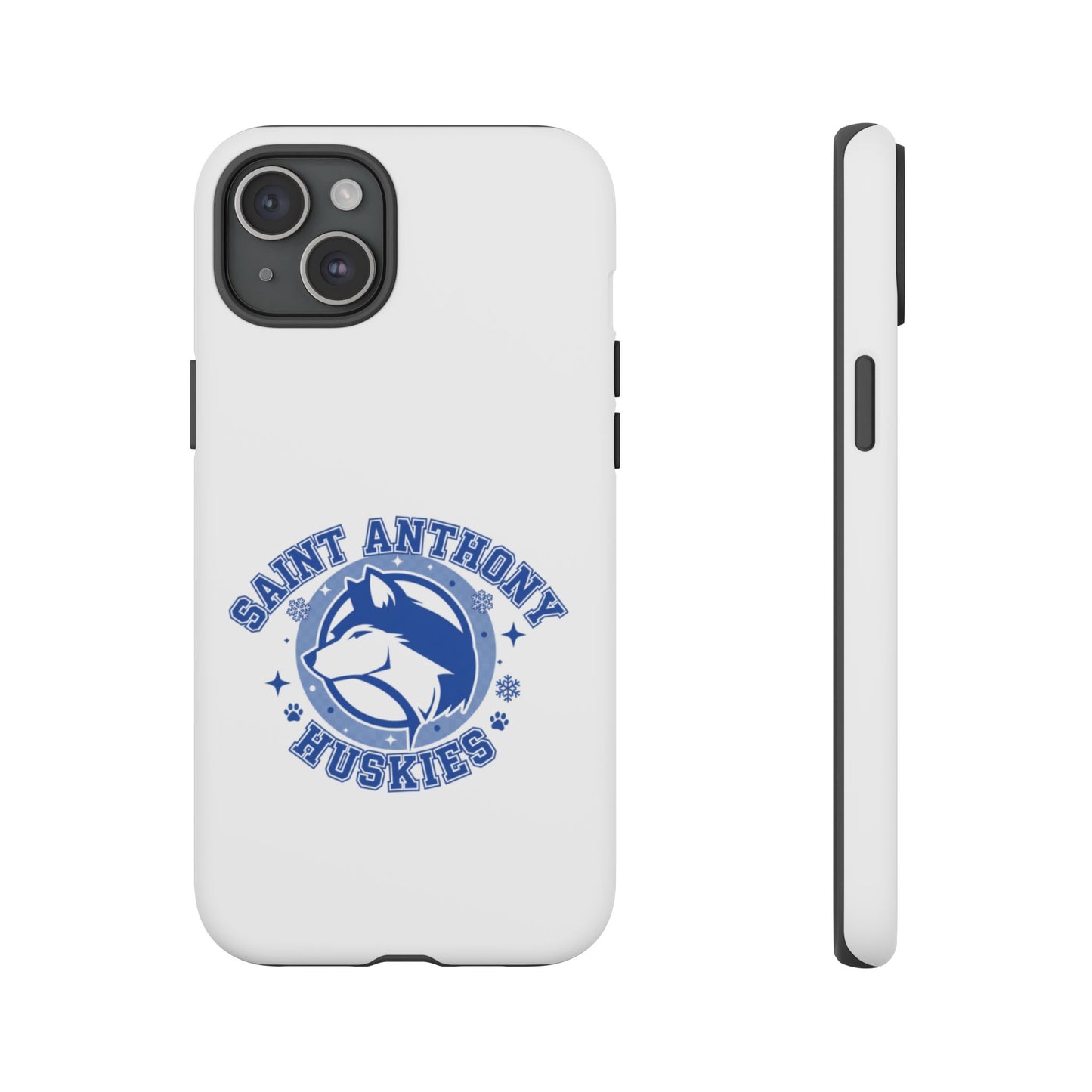 Saint Anthony Huskies Tough Phone Case — Protective White Phone Cover with Husky Logo