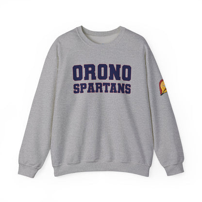 Orono Spartans Grey Crewneck Sweatshirt with Side Logo