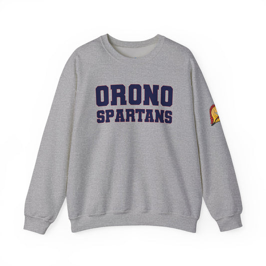 Orono Spartans Grey Crewneck Sweatshirt with Side Logo