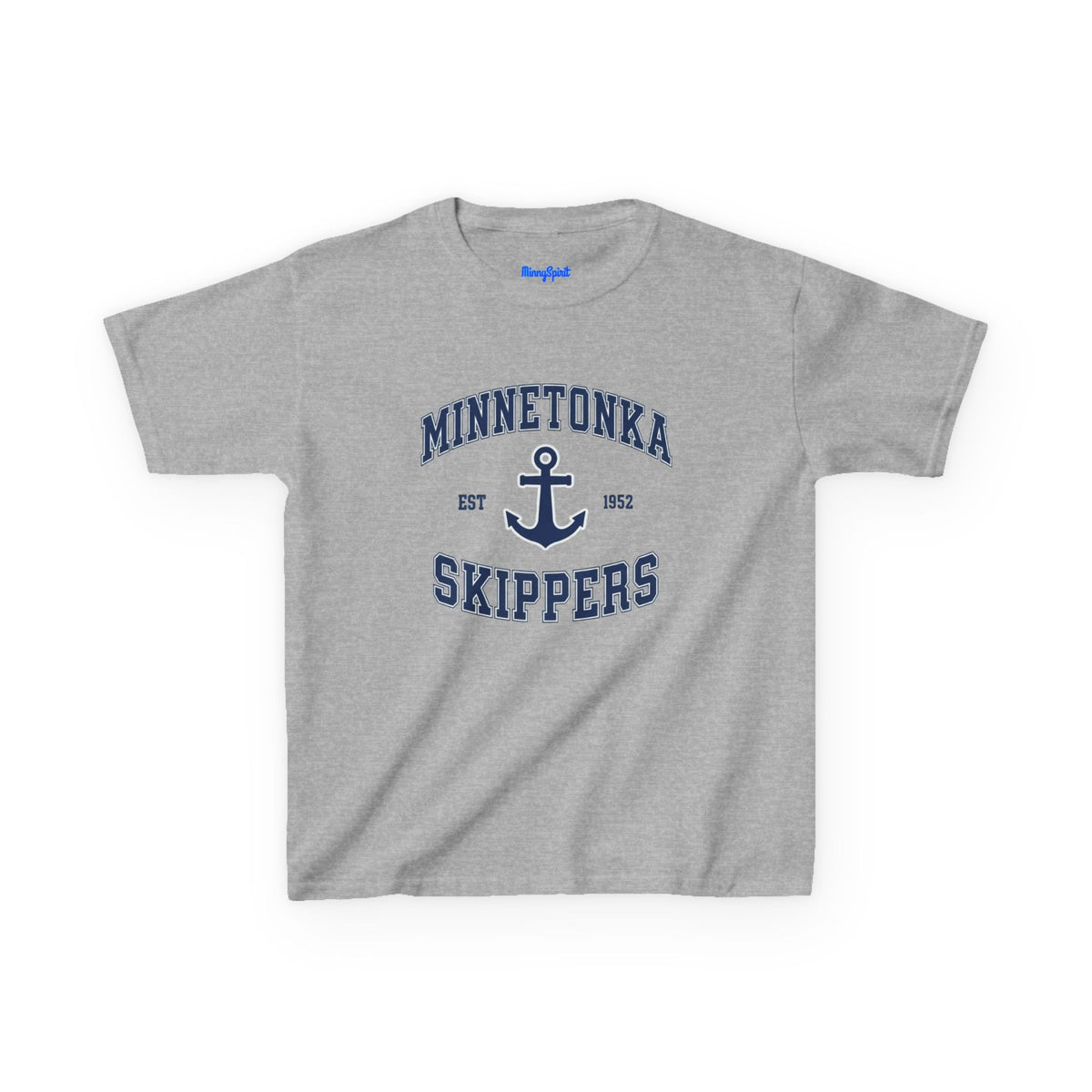 Minnetonka Skippers Kids Tee — Nautical Anchor School Spirit Shirt