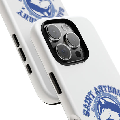 Saint Anthony Huskies Tough Phone Case — Protective White Phone Cover with Husky Logo