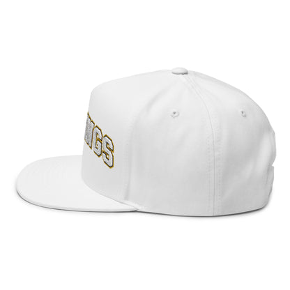Hastings Raiders Embroidered White Text Flat Bill Cap — School Spirit Snapback