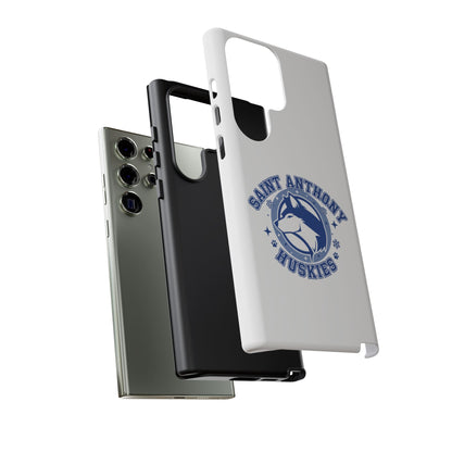 Saint Anthony Huskies Tough Phone Case — Protective White Phone Cover with Husky Logo