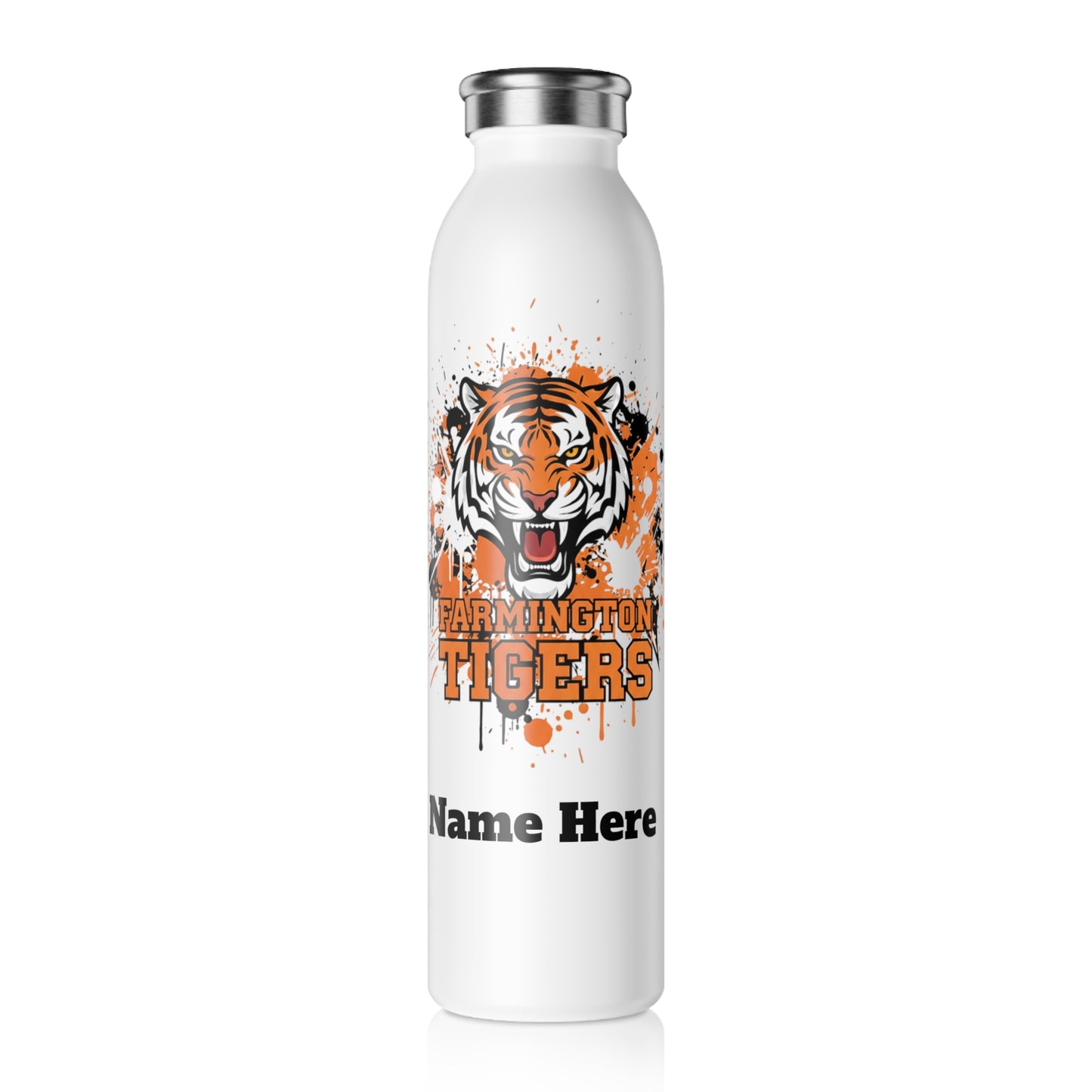 Farmington Tigers Slim Water Bottle —  Stainless Insulated Bottle