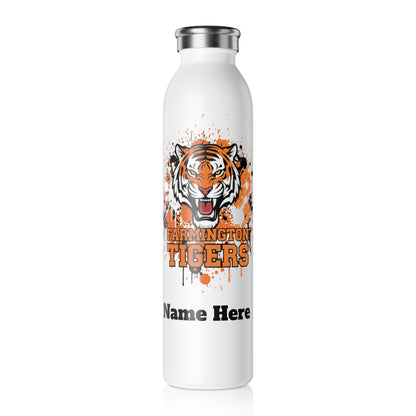 Farmington Tigers Slim Water Bottle —  Stainless Insulated Bottle